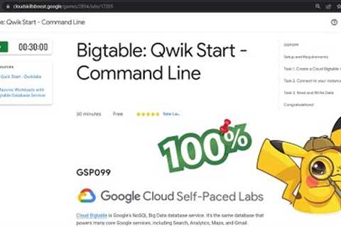 Bigtable: Qwik Start - Command Line || [GSP099] || Solution