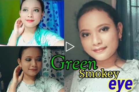 Green smokey eye,,makeup tutorial