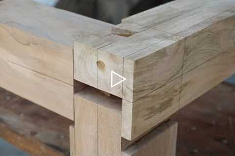 Amazing Japan Woodworking Skills Without Screw   Build A Hand Cut Mitred Dovetails From Wood