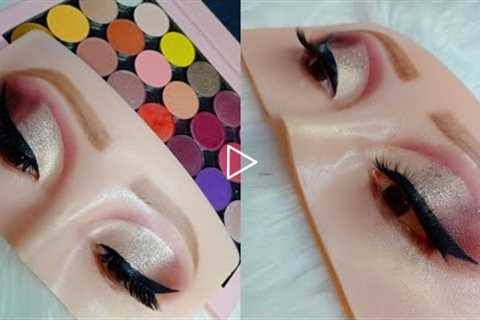 Viral Makeup Practice Board Eye Mask Demo Should buy or not || Smokey Glitter Eye Makeup Tutorial