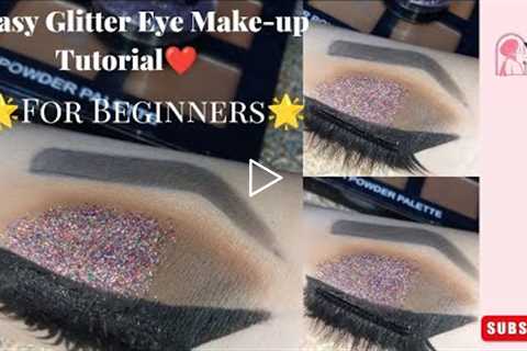 Easy Step by Step Party Eye makeup Tutorial For Beginners|Glitter Eye Make-up|Naina's Touch