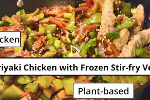 Chicken Teriyaki with regular and vegetarian in one cooking