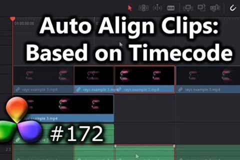 DaVinci Resolve Tutorial: How to Use the Auto Align Clips - Based On Timecode Function