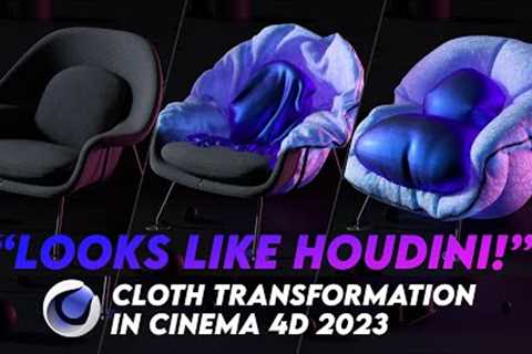 Looks like Houdini! Cinema 4D 2023 Cloth Transformation Effect: Turn Every Object into Cloth!