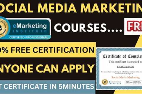 Social Media Marketing Free Course Certification | Free Certificate | Marketing Free Certification