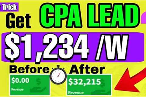 CPA Marketing: Earn $1, 234/ W (100% Free Traffic Method 2023) Make Money With cpagrip Quickly