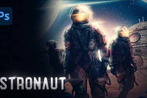 Astronaut Photoshop Manipulation Speed Art #space #photoshop