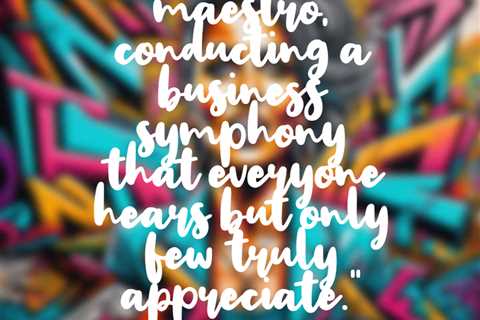 “A COO is a maestro, conducting a business symphony that everyone hears but only few truly..
