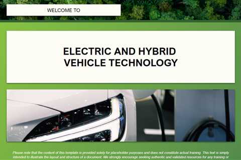 Electric and Hybrid Vehicle Technology